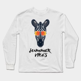 Summer Vibes Zebra Long Sleeve T-Shirt